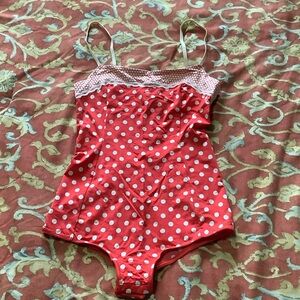 Polka Dot Red Women's Bodysuit